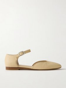 Linen Mary Jane ballet flats