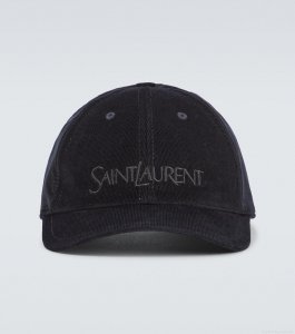 Saint LaurentLogo corduroy baseball cap