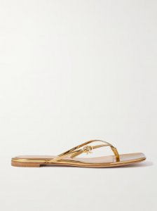 Mirrored-leather sandals