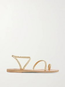 Eleftheria braided metallic leather sandals