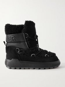 Chamonix shearling, leather and suede snow boots