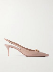 VLOGO Bold 60 embellished patent-leather slingback pumps