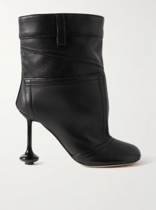 Toy paneled leather ankle boots