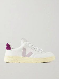 V-12 suede-trimmed leather sneakers