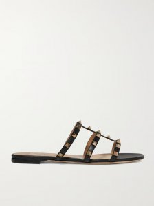 Rockstud leather sandals