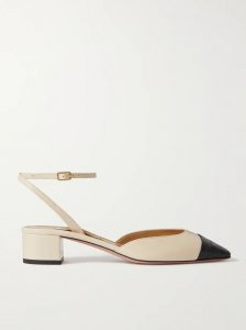 French Flirt 35 two-tone patent-leather pumps