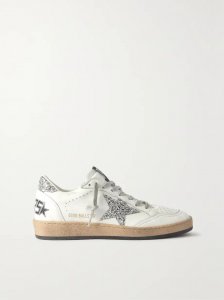 Ball Star distressed glittered leather sneakers