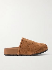 Reggie intrecciato suede slippers