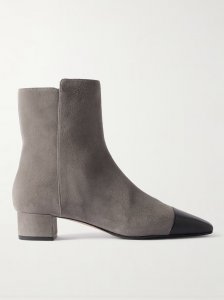 French Flirt 35 leather-trimmed suede ankle boots