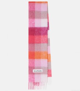 Acne StudiosLogo checked wool-blend scarf