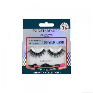 Cílios Postiços Sintético Volumoso Absolute New York Eternity 5D Silk Lash Sapphire 201 Preto 1 Par