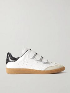 Beth suede-trimmed leather sneakers