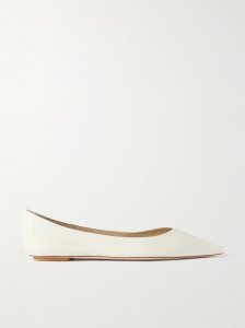 Emilia leather point-toe ballet flats