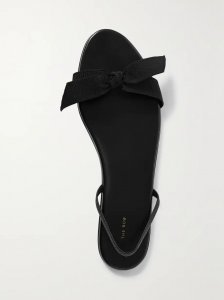 Bow grosgrain and leather slingback sandals