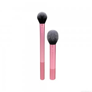 Kit Pincéis Para Contorno E Blush Real Techniques - Pincel Para Contorno Setting Brush Rosa + Pincel Para Blush Ultra Plush Rosa