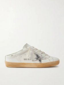 Superstar Sabot distressed leather slip-on sneakers