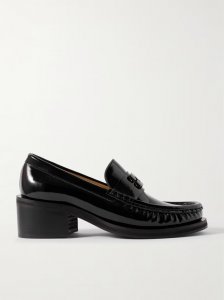 Butterfly recycled patent-leather loafers