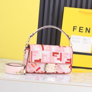 FENDI HANDBAG Red and White Patchwork