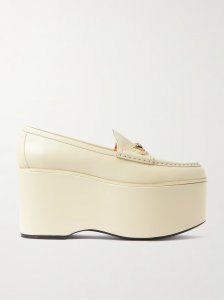 Horsebit leather platform loafers