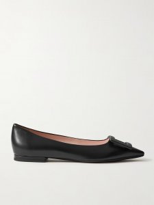 Gommettine buckled leather ballet flats