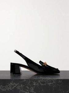 Diamond Tilda 45 embellished patent-leather slingback pumps