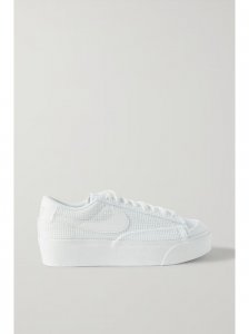 Blazer Low leather-trimmed crocheted platform sneakers