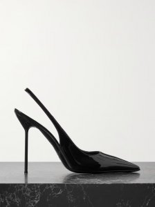 Lidia patent-leather slingback pumps