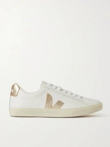 + NET SUSTAIN Esplar metallic-trimmed leather sneakers