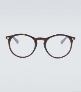 GucciRound-frame acetate glasses