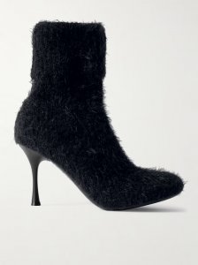 Aspen 95 brushed ribbed-knit ankle boots