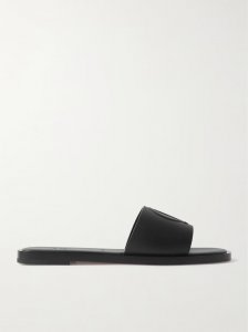 CL logo-embossed leather slides