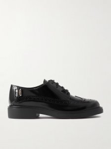 Embellished patent-leather brogues