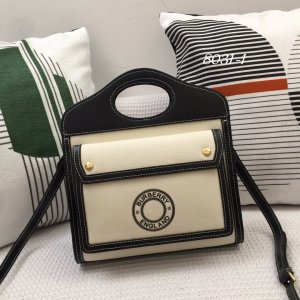 BURBERRY HANDBAG Black with White Accents