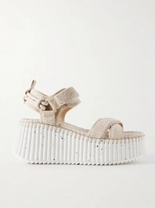 + NET SUSTAIN Nama suede and leather platform sandals