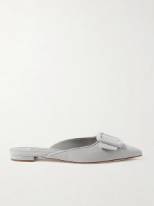 Maysale buckled suede point-toe flats