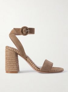 Oleg 85 suede and raffia sandals