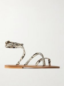 Zenobie snake-effect leather sandals