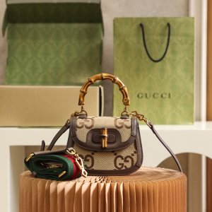 GUCCI BAMBOO 1947 JUMBO GG MINI BAG