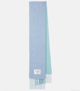 Acne StudiosLogo fringed wool-blend scarf