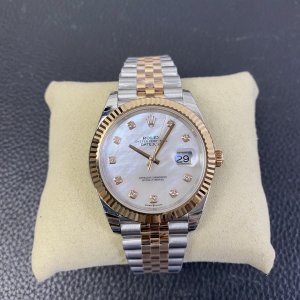 Rolex Datejust 41 Series, Gold Mother-of-Pearl Dial with Diamond Hour Markers