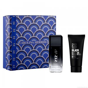 Kit Perfume Carolina Herrera 212 Vip Black Masculino Eau de Parfum 100 ml + Gel de Banho 100 ml