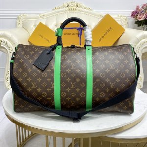 Louis Vuitton Keepall Bandouliere 50 Monogram Macassar Canvas Green