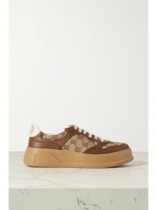 GG leather and canvas sneakers