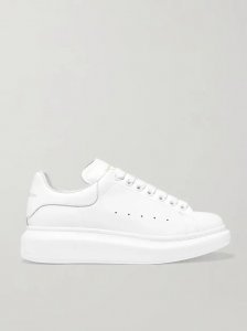 Leather exaggerated-sole sneakers