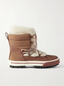 Ben Nevis quilted leather-trimmed ripstop and faux shearling ankle boots