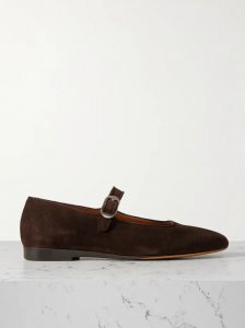 Suede Mary Jane ballet flats