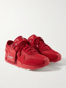 + Jacquemus Air Max 1 SP glossed-leather and suede-trimmed mesh sneakers