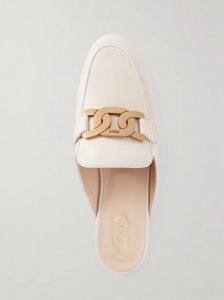 Embellished leather slippers