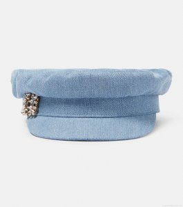 Roger VivierBroche Vivier denim flat cap