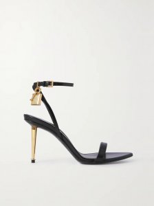 Padlock leather sandals